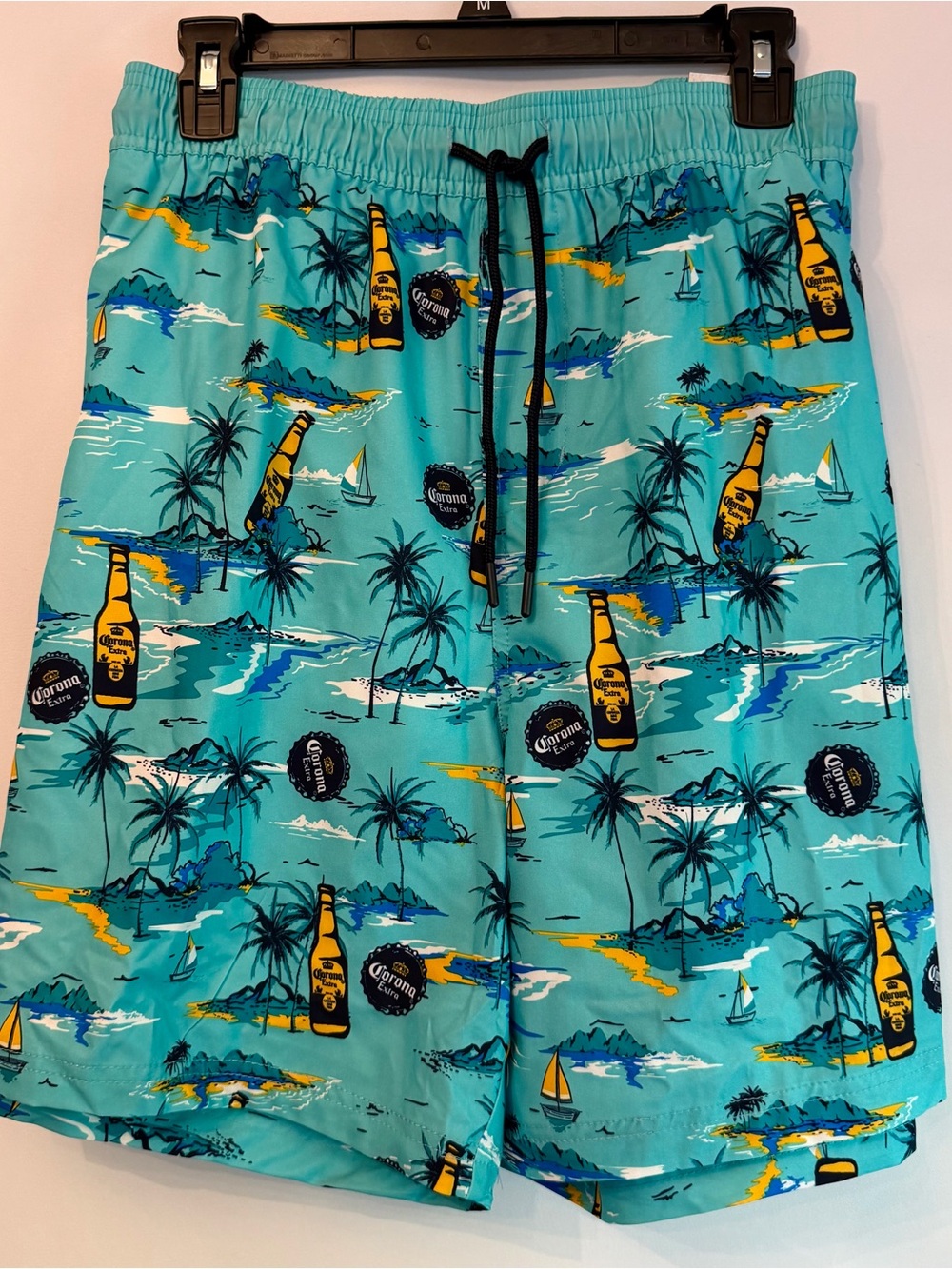 Corona Board Shorts Mens 3XL Beach Beer Palm Trees Pockets Mesh Corona Cay NWT